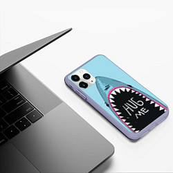 Чехол iPhone 11 Pro матовый Shark: Hug me, цвет: 3D-светло-сиреневый — фото 2