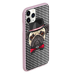 Чехол iPhone 11 Pro матовый Mr Pug, цвет: 3D-розовый — фото 2