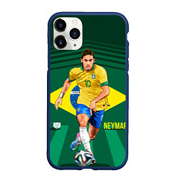 Чехол iPhone 11 Pro матовый Neymar Brazilian, цвет: 3D-тёмно-синий