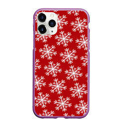 Чехол iPhone 11 Pro матовый Новогодние Снежинки