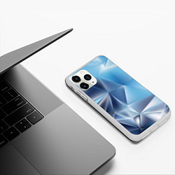 Чехол iPhone 11 Pro матовый Blue abstract, цвет: 3D-белый — фото 2