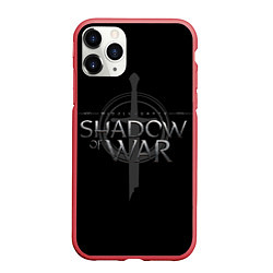 Чехол iPhone 11 Pro матовый Shadow of War, цвет: 3D-красный