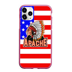 Чехол iPhone 11 Pro матовый Apache, цвет: 3D-малиновый