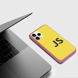 Чехол iPhone 11 Pro матовый JavaScript, цвет: 3D-малиновый — фото 2