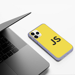 Чехол iPhone 11 Pro матовый JavaScript, цвет: 3D-светло-сиреневый — фото 2