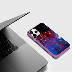 Чехол iPhone 11 Pro матовый Космос, цвет: 3D-фиолетовый — фото 2