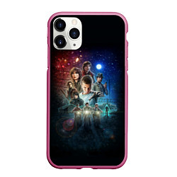 Чехол iPhone 11 Pro матовый Stranger Things Boys, цвет: 3D-малиновый