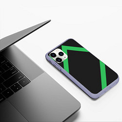 Чехол iPhone 11 Pro матовый Диагонали, цвет: 3D-светло-сиреневый — фото 2