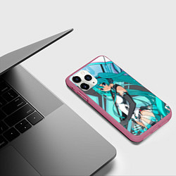 Чехол iPhone 11 Pro матовый Miku1, цвет: 3D-малиновый — фото 2