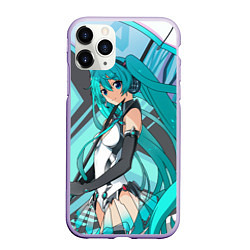 Чехол iPhone 11 Pro матовый Miku1, цвет: 3D-светло-сиреневый