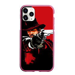 Чехол iPhone 11 Pro матовый Red Dead Redemption, цвет: 3D-малиновый