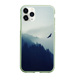 Чехол iPhone 11 Pro матовый Орел над Лесом, цвет: 3D-салатовый