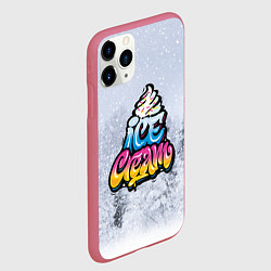 Чехол iPhone 11 Pro матовый Ice Cream, цвет: 3D-малиновый — фото 2