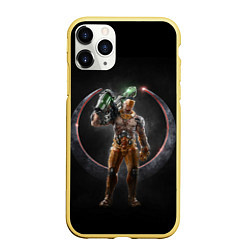 Чехол iPhone 11 Pro матовый Quake Soldier, цвет: 3D-желтый