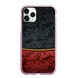 Чехол iPhone 11 Pro матовый Узоры Black and Red, цвет: 3D-розовый