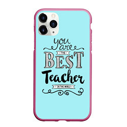 Чехол iPhone 11 Pro матовый Лучший учитель, цвет: 3D-малиновый