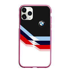 Чехол iPhone 11 Pro матовый BMW M SPORT, цвет: 3D-малиновый