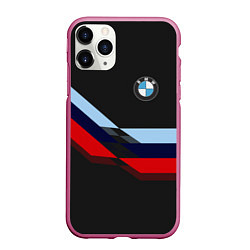 Чехол iPhone 11 Pro матовый Бмв Bmw Black, цвет: 3D-малиновый