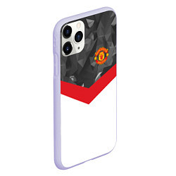 Чехол iPhone 11 Pro матовый Man United FC: Grey Polygons, цвет: 3D-светло-сиреневый — фото 2