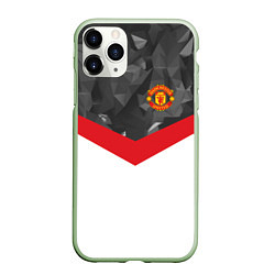 Чехол iPhone 11 Pro матовый Man United FC: Grey Polygons