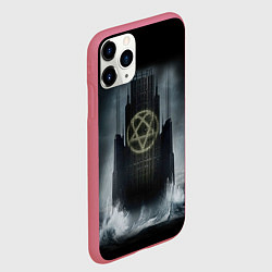 Чехол iPhone 11 Pro матовый HIM: Devil Castle, цвет: 3D-малиновый — фото 2