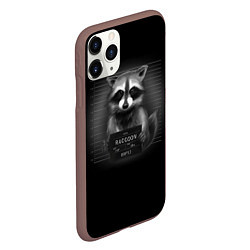 Чехол iPhone 11 Pro матовый Енот преступник, цвет: 3D-коричневый — фото 2