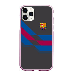 Чехол iPhone 11 Pro матовый Barcelona FC: Dark style, цвет: 3D-розовый