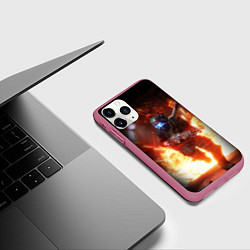 Чехол iPhone 11 Pro матовый Titanfall fighter runs, цвет: 3D-малиновый — фото 2