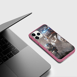 Чехол iPhone 11 Pro матовый Titanfall, цвет: 3D-малиновый — фото 2