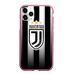 Чехол iPhone 11 Pro матовый Juventus FC: New logo, цвет: 3D-малиновый