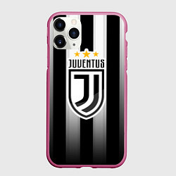 Чехол iPhone 11 Pro матовый Juventus FC: New logo, цвет: 3D-малиновый