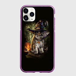 Чехол iPhone 11 Pro матовый Ведьмин котенок, цвет: 3D-фиолетовый