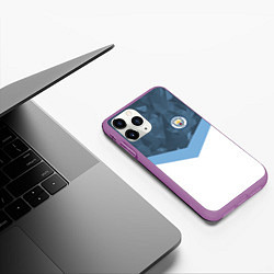 Чехол iPhone 11 Pro матовый Manchester City FC: Sport, цвет: 3D-фиолетовый — фото 2