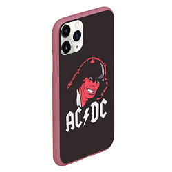 Чехол iPhone 11 Pro матовый AC/DC Devil, цвет: 3D-малиновый — фото 2