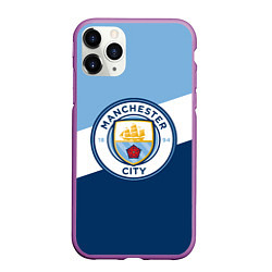 Чехол iPhone 11 Pro матовый FC Manchester City: Colors, цвет: 3D-фиолетовый