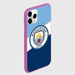 Чехол iPhone 11 Pro матовый FC Manchester City: Colors, цвет: 3D-фиолетовый — фото 2