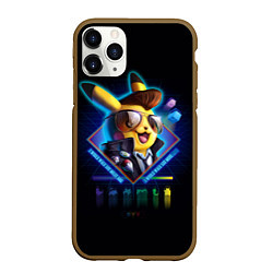 Чехол iPhone 11 Pro матовый Retro Pikachu, цвет: 3D-коричневый