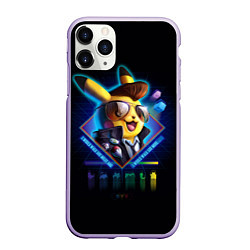 Чехол iPhone 11 Pro матовый Retro Pikachu, цвет: 3D-светло-сиреневый