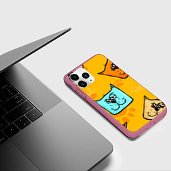 Чехол iPhone 11 Pro матовый Котики, цвет: 3D-малиновый — фото 2