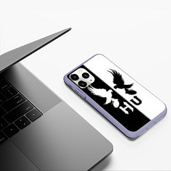 Чехол iPhone 11 Pro матовый HU: Black & White, цвет: 3D-светло-сиреневый — фото 2