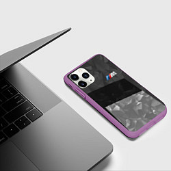 Чехол iPhone 11 Pro матовый BMW: Black Design, цвет: 3D-фиолетовый — фото 2