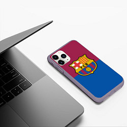 Чехол iPhone 11 Pro матовый Barcelona FC: Duo Color, цвет: 3D-серый — фото 2