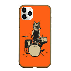 Чехол iPhone 11 Pro матовый Drums Fox, цвет: 3D-коричневый