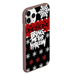 Чехол iPhone 11 Pro матовый Праздничный Bring Me the Horizon, цвет: 3D-коричневый — фото 2