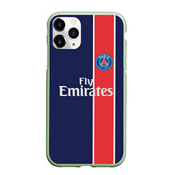 Чехол iPhone 11 Pro матовый FC PSG: Original, цвет: 3D-салатовый