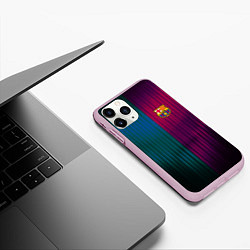 Чехол iPhone 11 Pro матовый Barcelona FC: Abstract 2018, цвет: 3D-розовый — фото 2