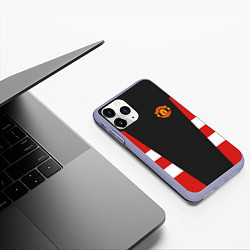 Чехол iPhone 11 Pro матовый Man UTD FC: Vintage 2018, цвет: 3D-светло-сиреневый — фото 2