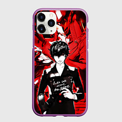 Чехол iPhone 11 Pro матовый Persona 5, цвет: 3D-фиолетовый