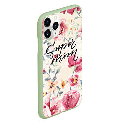 Чехол iPhone 11 Pro матовый Super mom, цвет: 3D-салатовый — фото 2