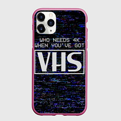 Чехол iPhone 11 Pro матовый 4K VHS, цвет: 3D-малиновый